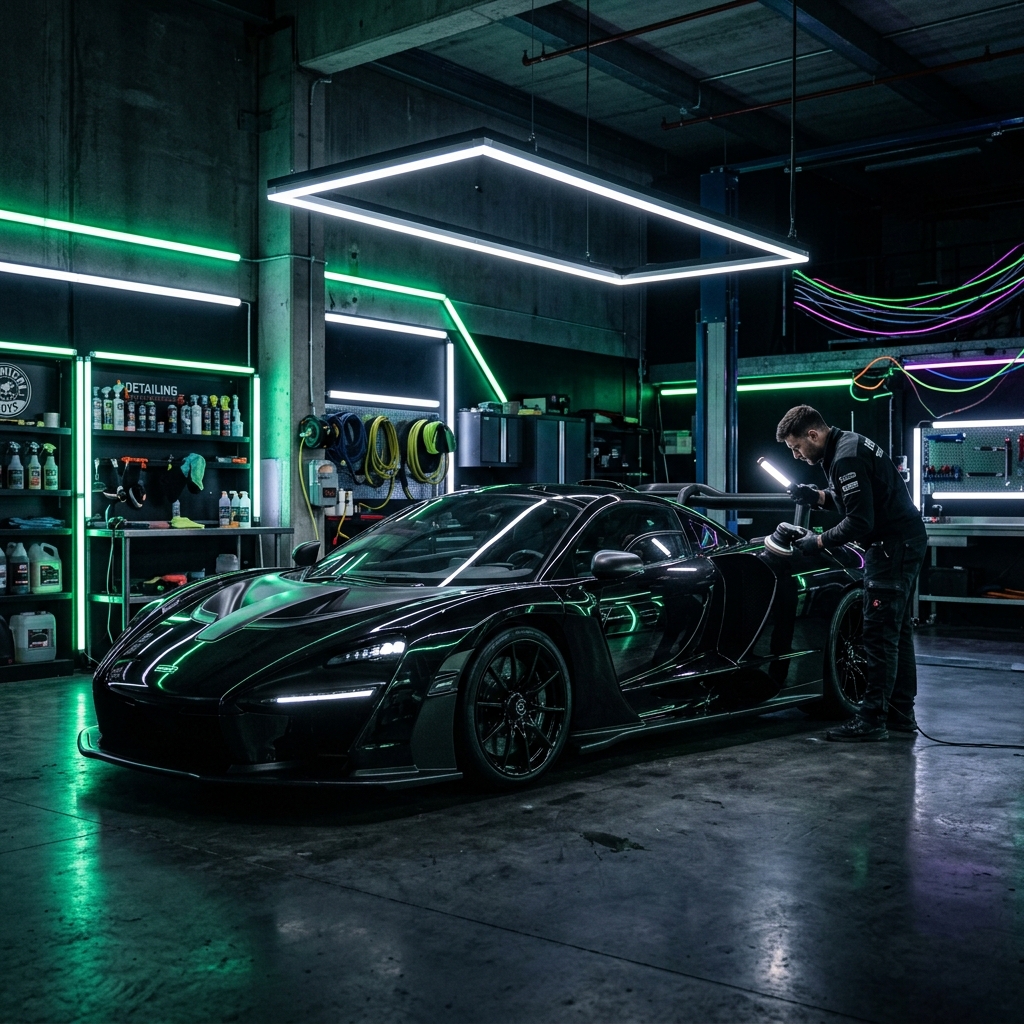 Glossy coated luxury car